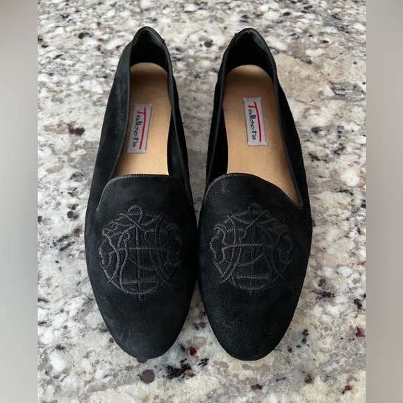 Talbots Women’s Black Suede Embroidered Loafers Size 7.5 - Picture 1 of 7